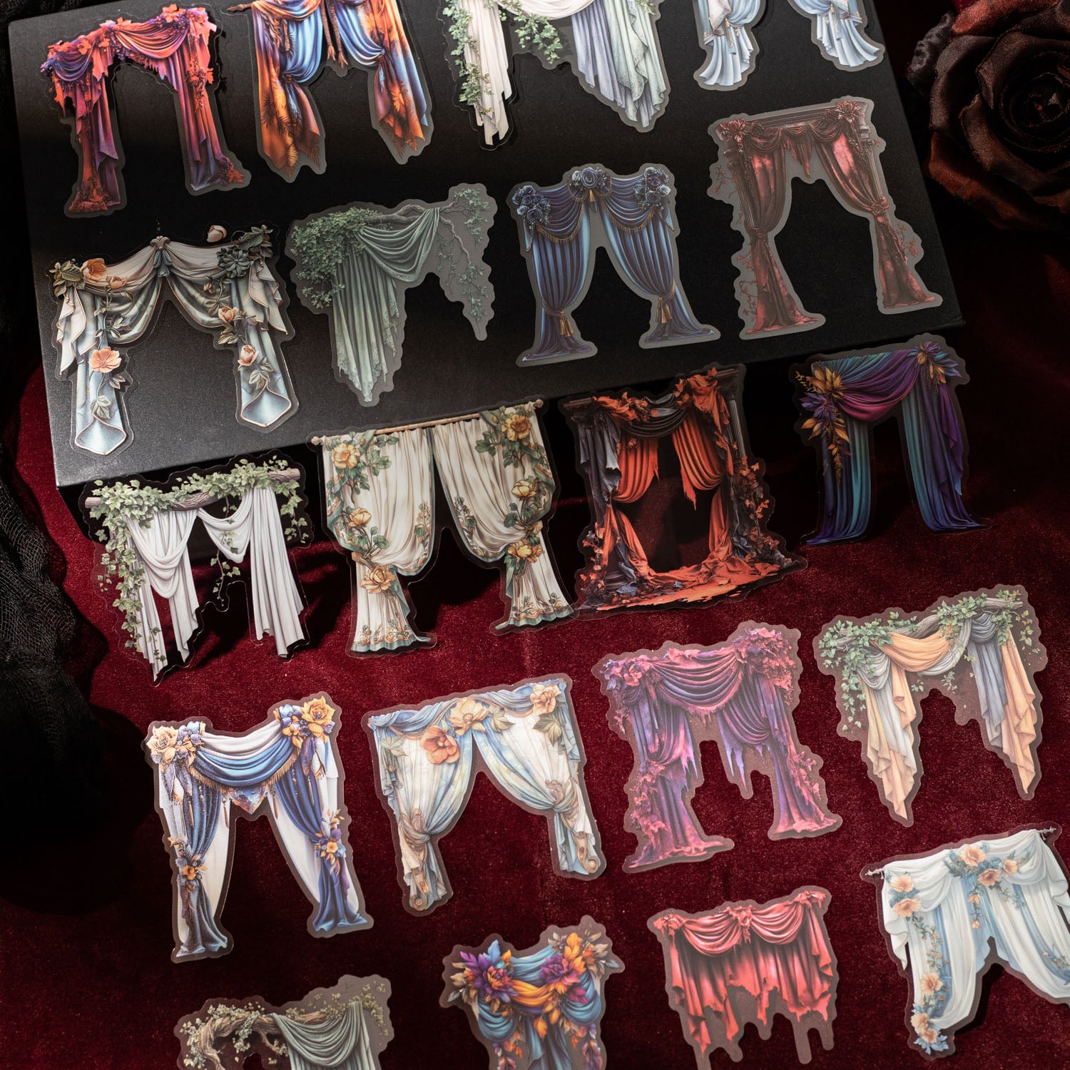 Curtain PET Stickers -16Pcs each pack
