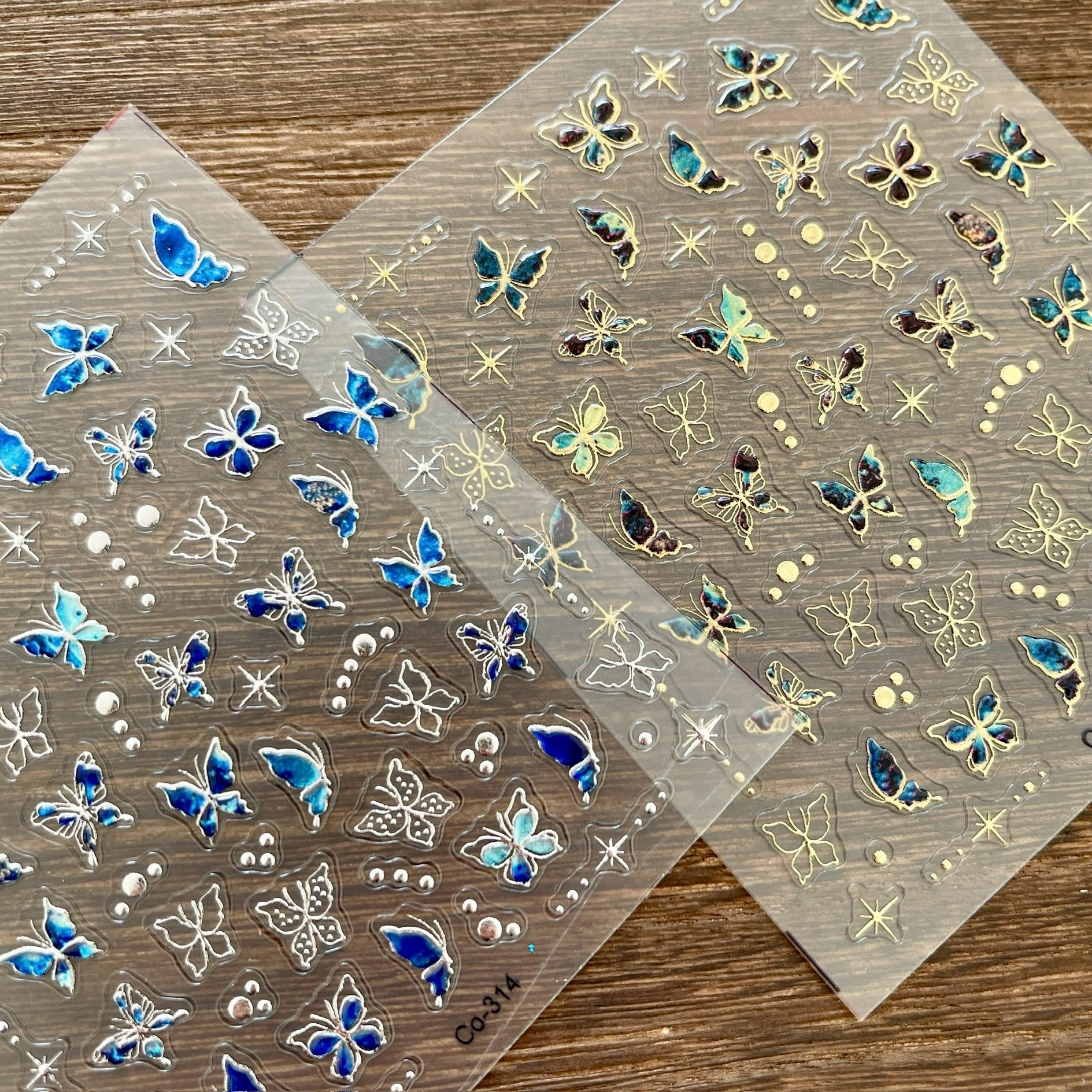 260110 M286- Butterfly Embossed Mini sticker 1 Pcs