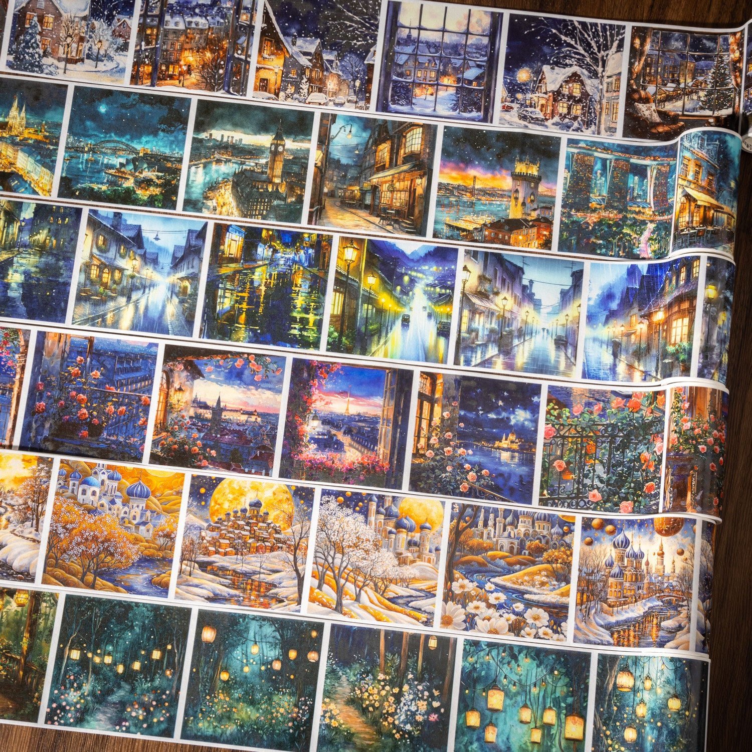 0412 Night painting scroll Series Washi tape -8CM*2M