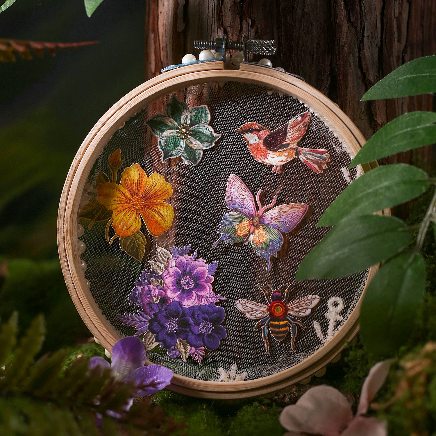 0811 Embroidered patches cardstock Sticker -20Pcs each pack