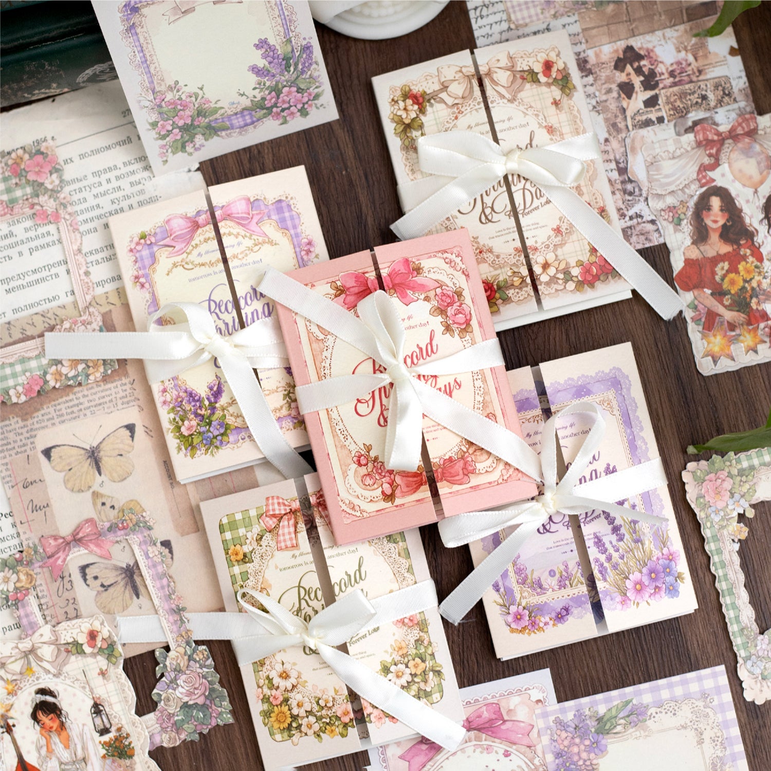 0407 Record Spring Series Solid Sticker -50Pcs each pack