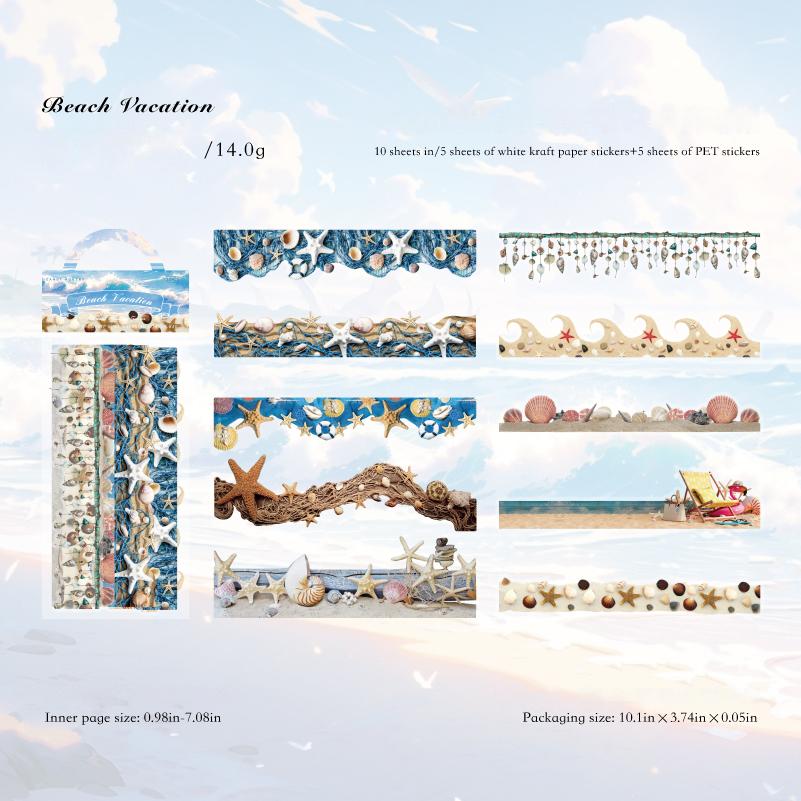 0815 Natural museum Solid & PET Sticker -10Pcs each pack