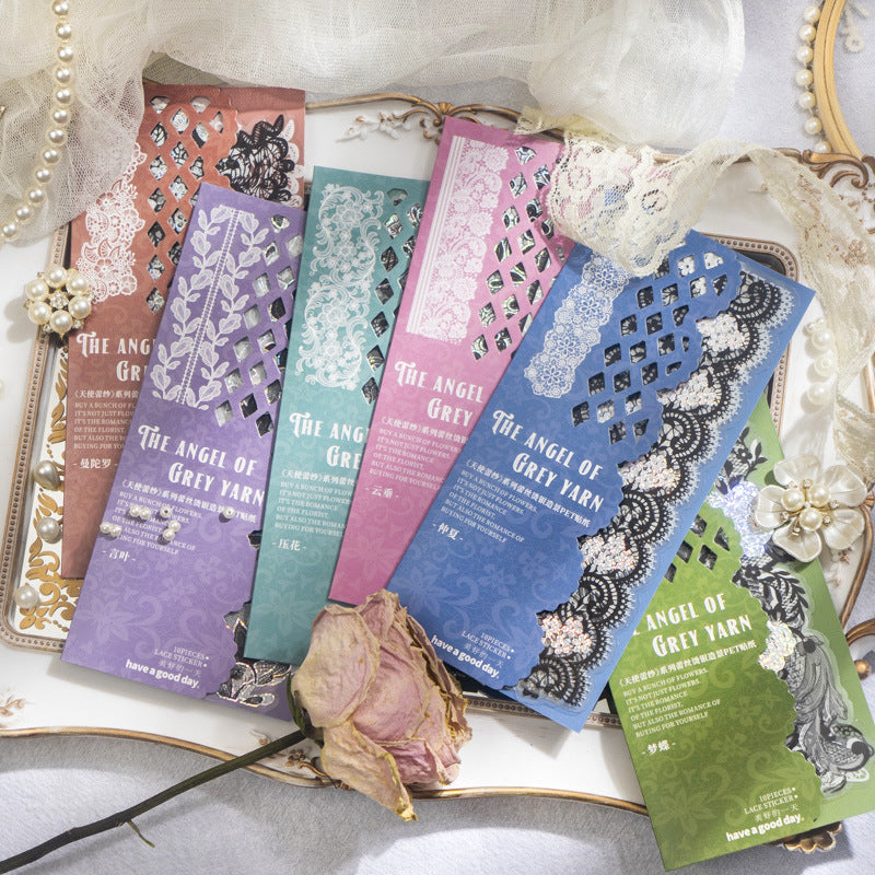 Angel Lace Veil PET Stickers -10Pcs each pack