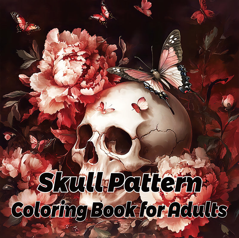 0521 Skull pattern coloring book