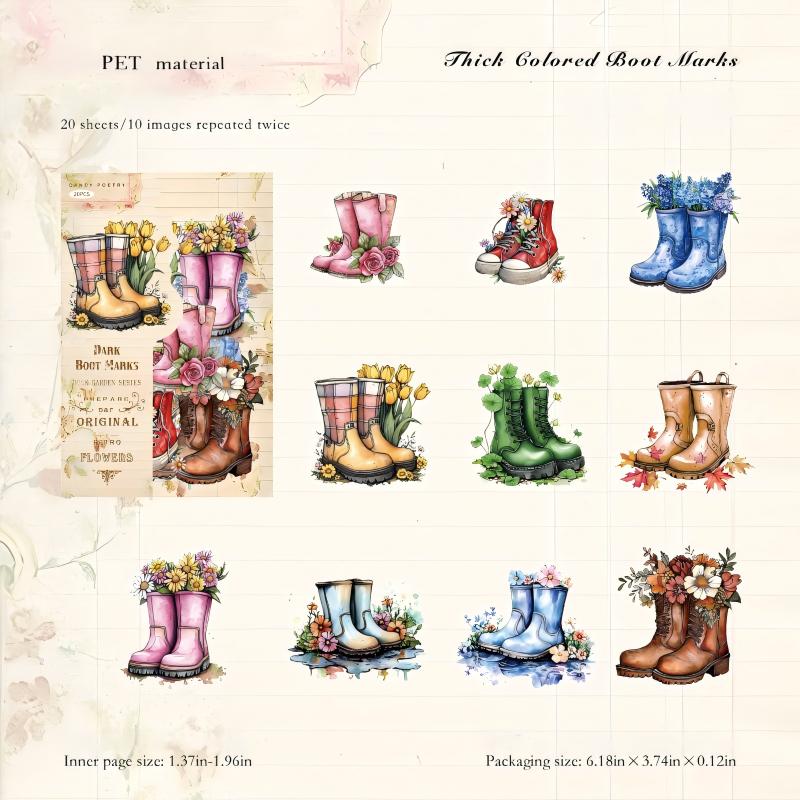 1013 Vintage garden sticker -20Pcs each pack