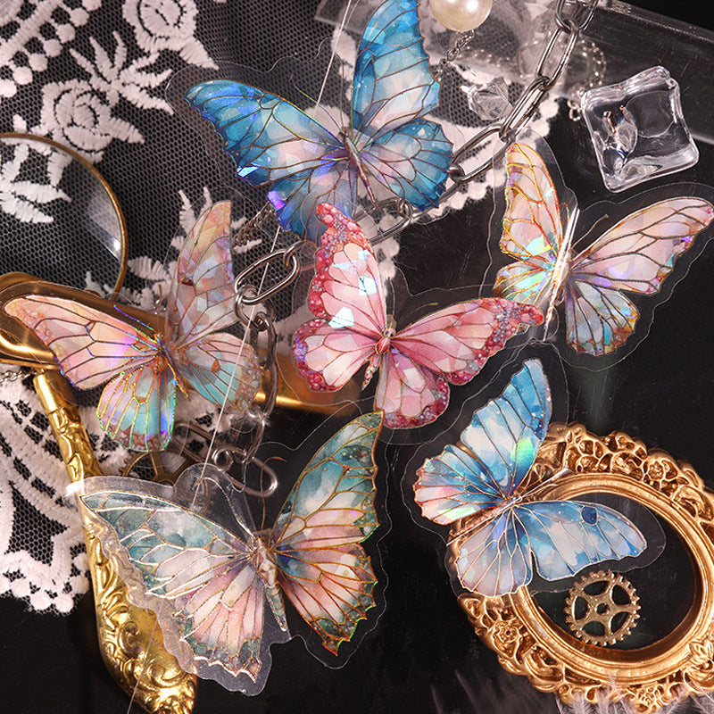 1011 Laser Gold Butterfly PET sticker -20Pcs each pack