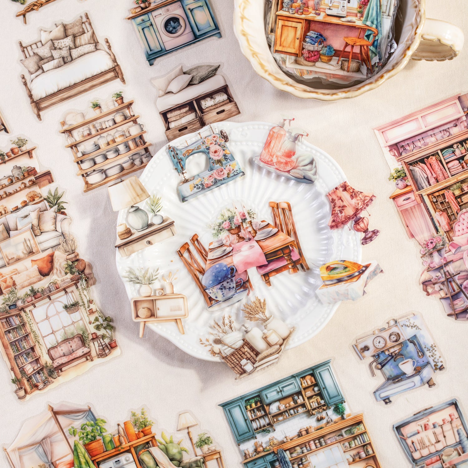 0624 Family Life Diary PET Sticker -10Pcs each pack