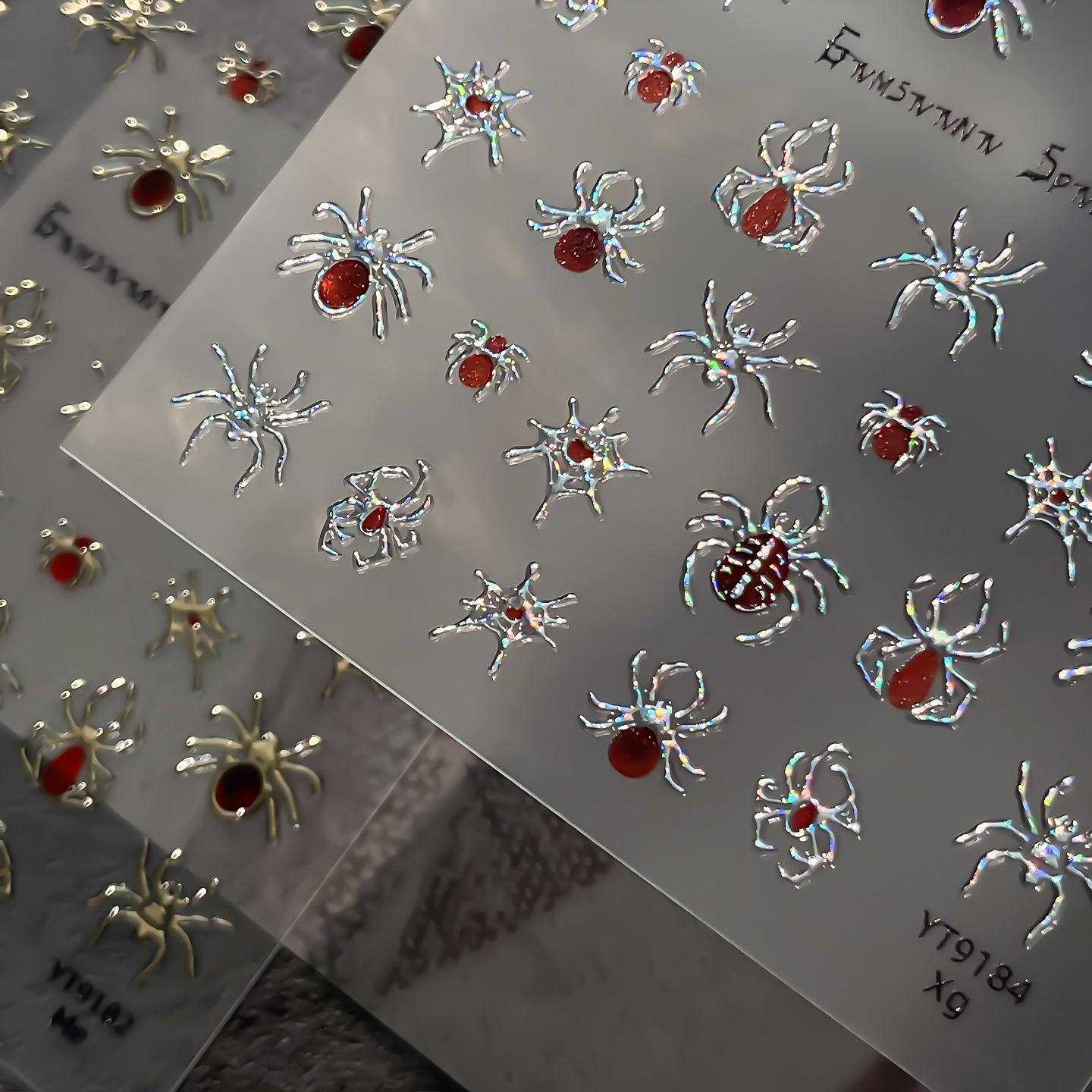 M326- Spider Embossed Mini sticker 1 Pcs
