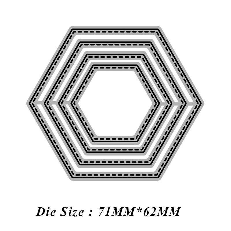 Hexagon cutting dies cut