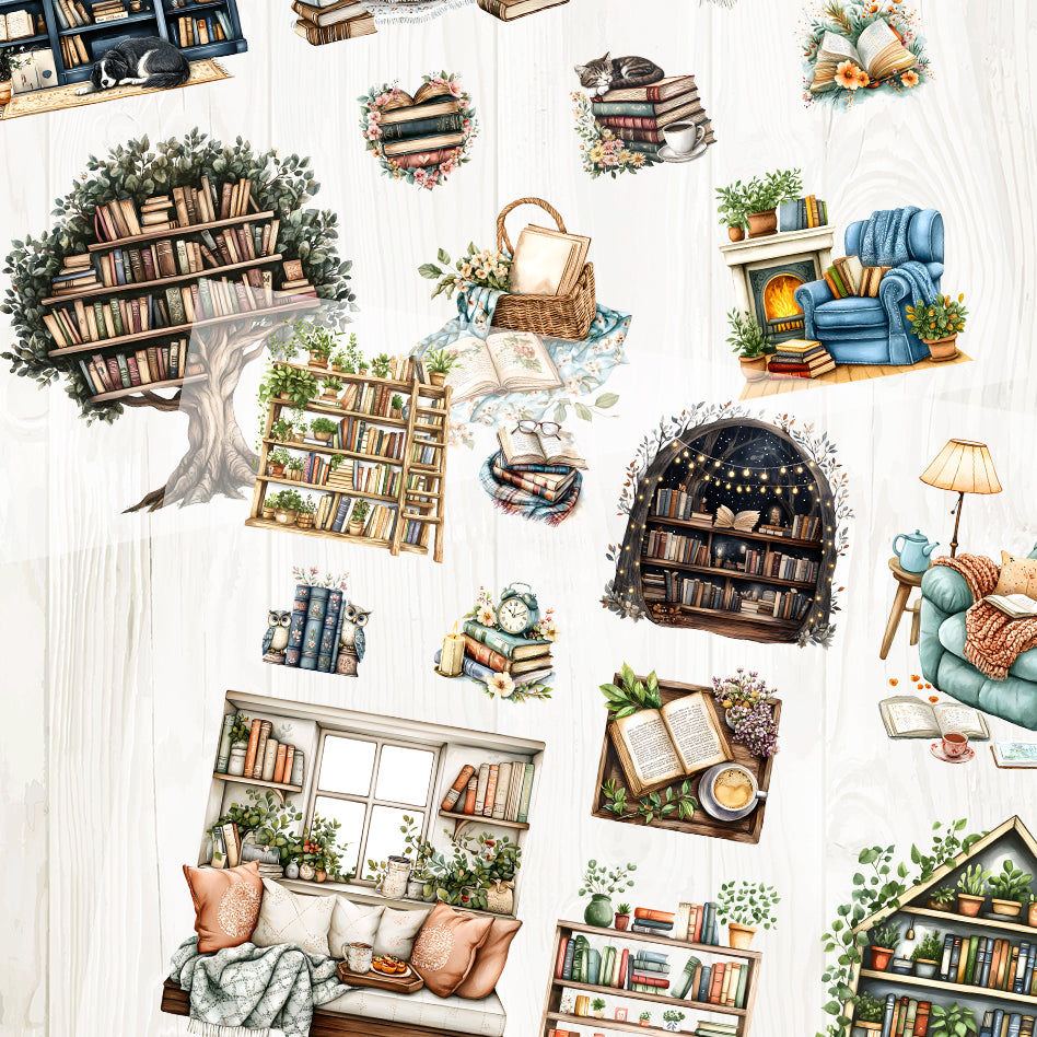 A4 Reading Corner matte PET pre-cut large sticker 1 pack 2 sheets