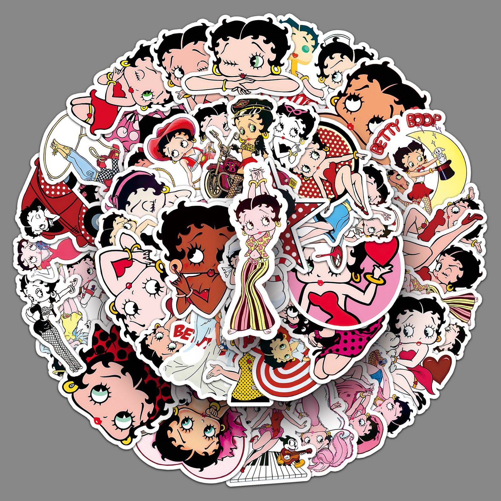 50 Miss Betty Stickers solid with white border