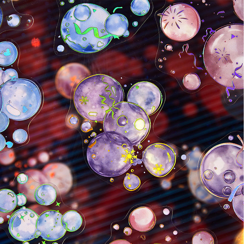 0731 Colorful bubbles PET Sticker -20Pcs each pack