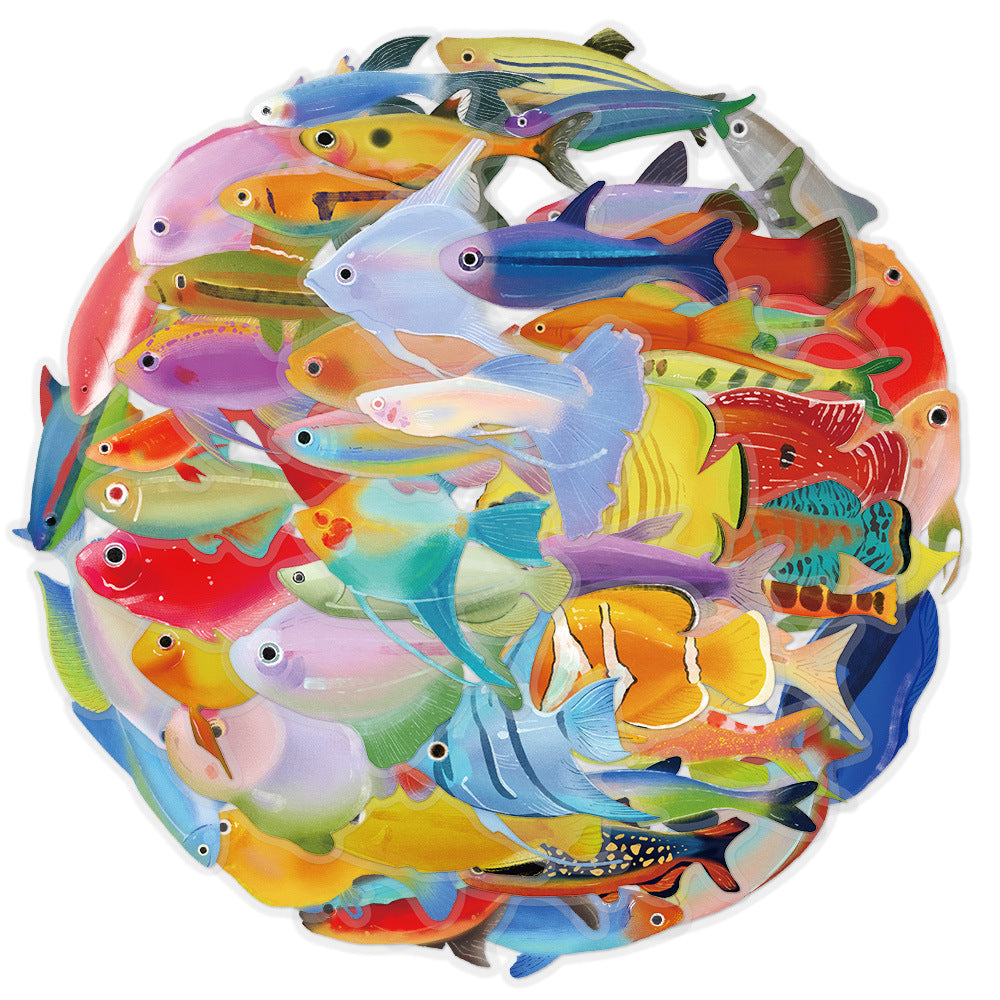 50 Ocean Cartoon Fish PET Sticker