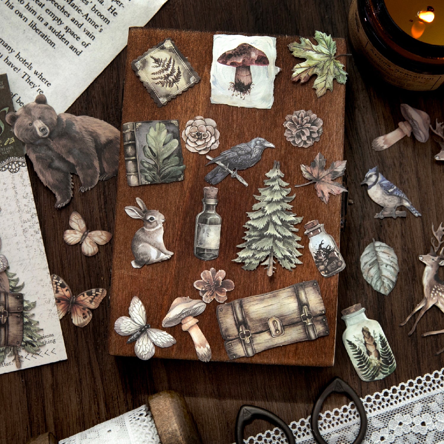 Vintage Objects Solid sticker -50Pcs each pack