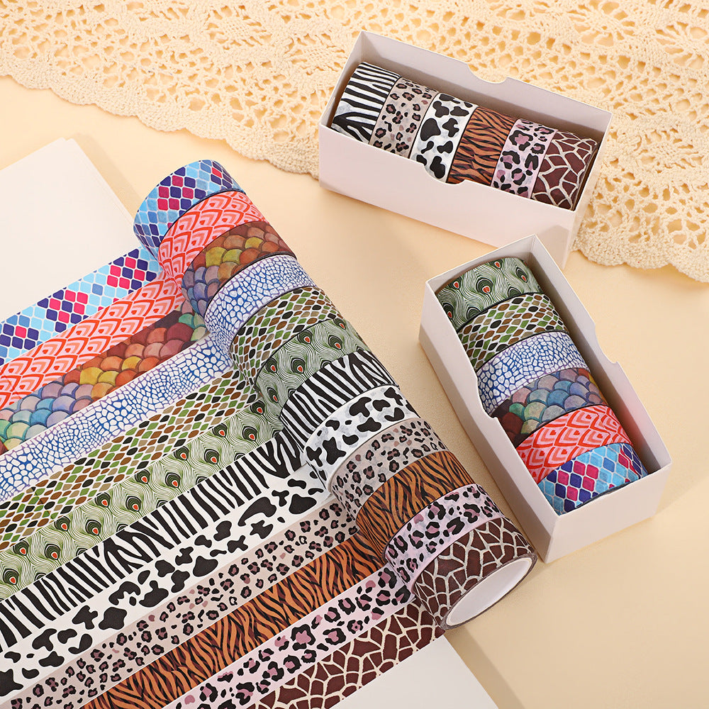0625 Animal print Washi Tape Set 6 rolls 1.5cm*5m