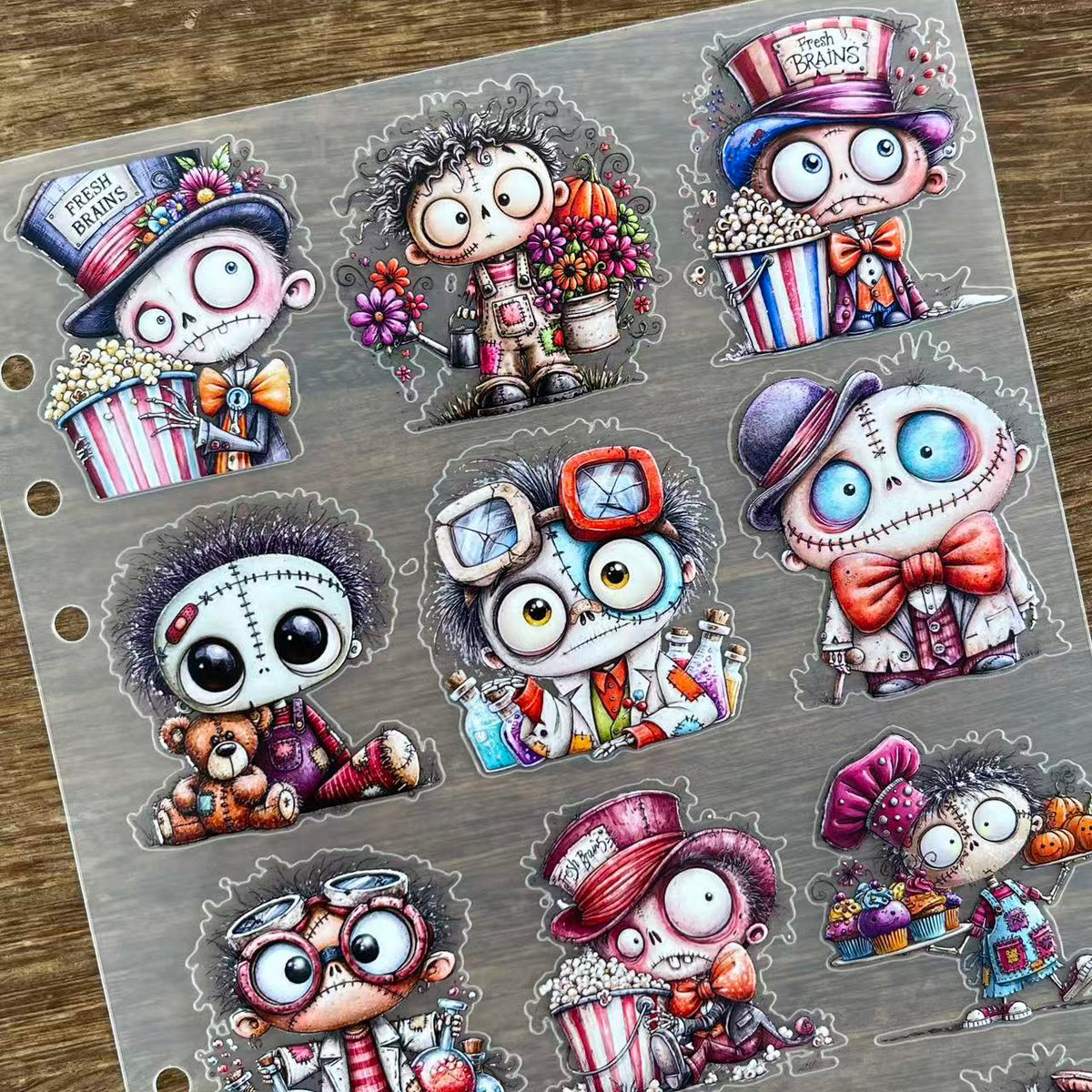 3D Halloween Zombies PET Sticker 1 Pcs