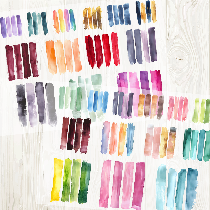 A4 Colorful Brushstrokes matte PET pre-cut large sticker 1 pack 2 sheets