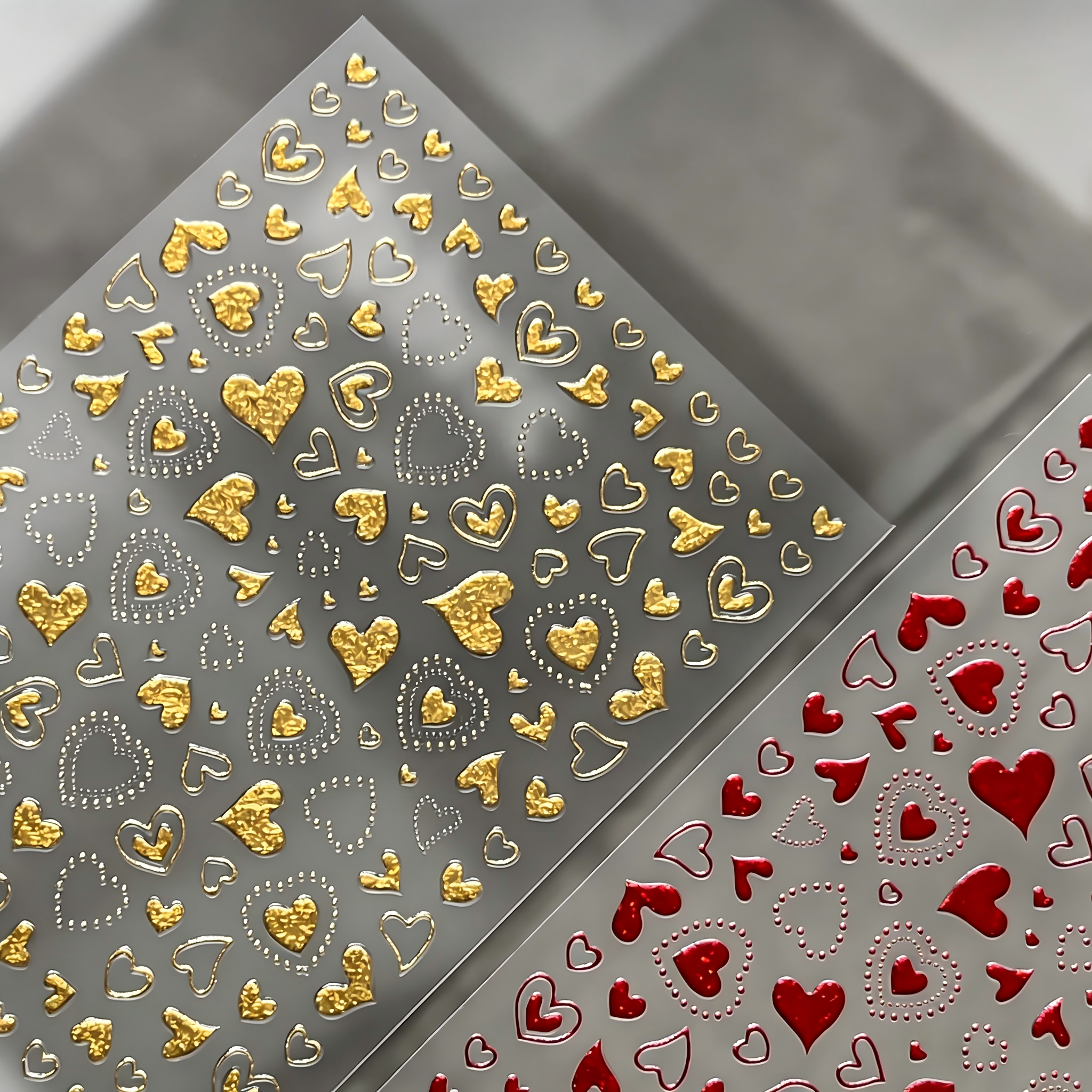 M306- Irregular Heart Mini Embossed sticker 1 Pcs