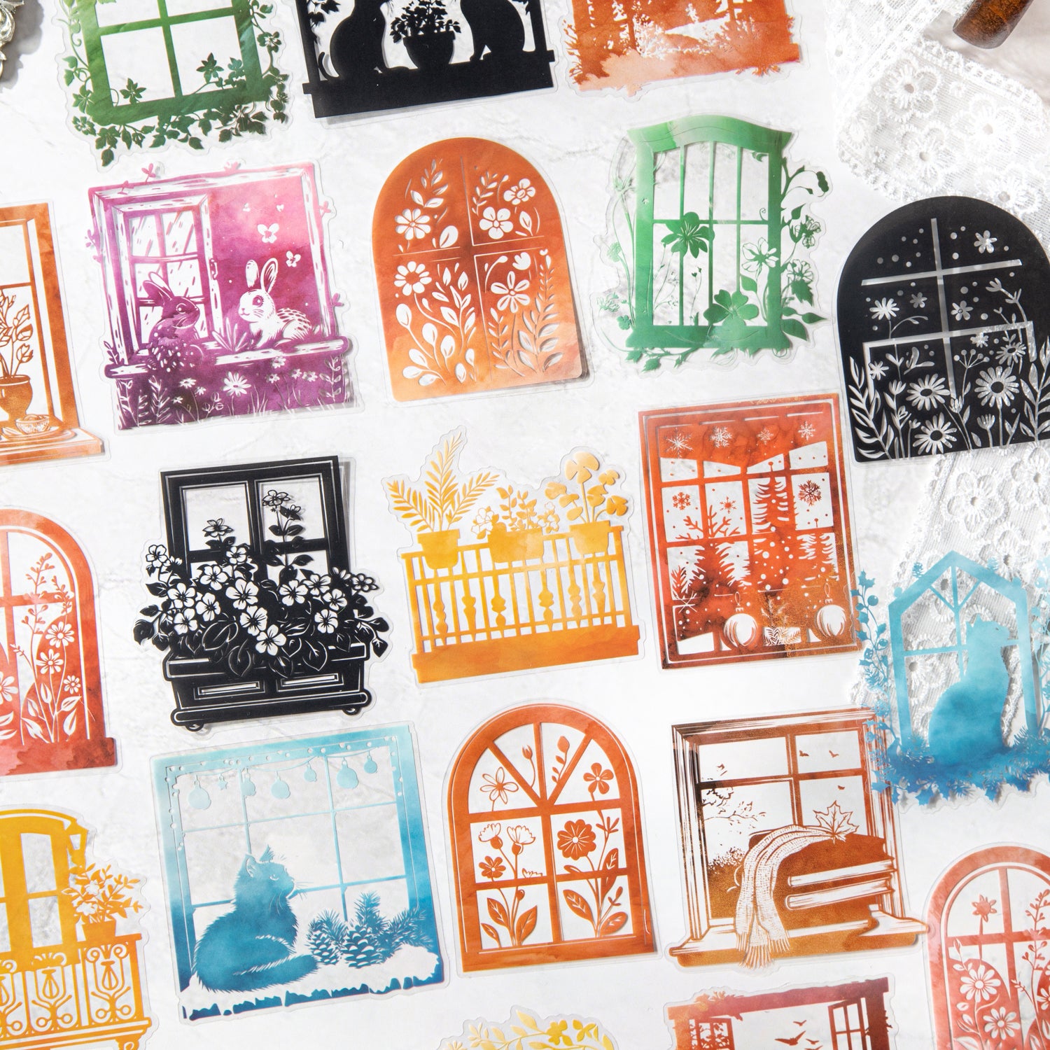 0416 Window Natural Artist Series Sticker -20Pcs each pack