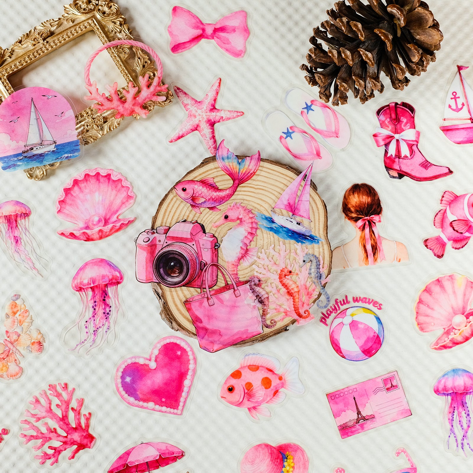 56 Pink Beach PET Sticker