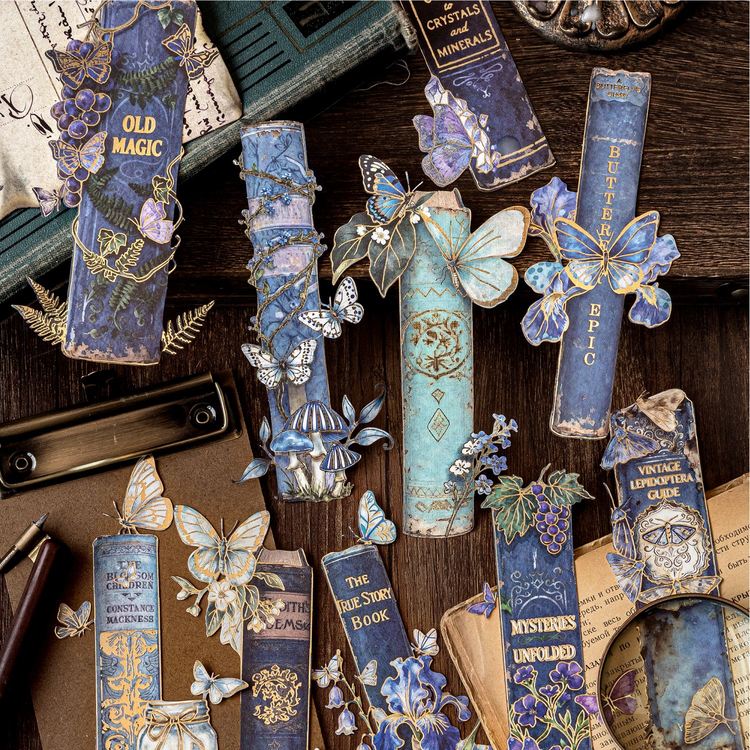 Book Spine Vignettes cardstock sticker -10Pcs each pack