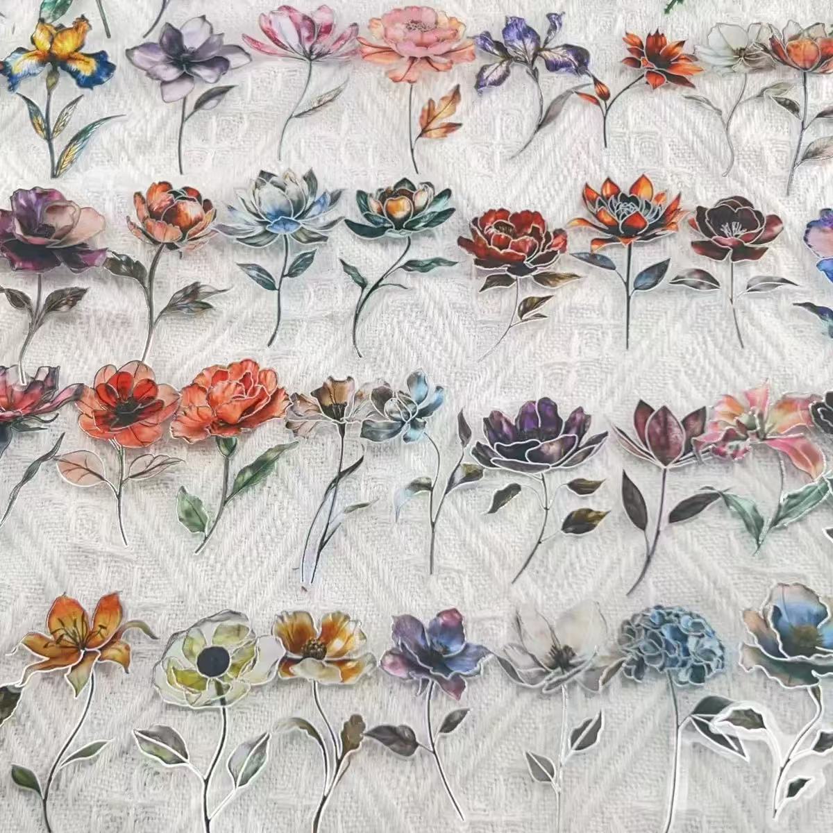 260223 Flower PET Sticker -50Pcs each pack