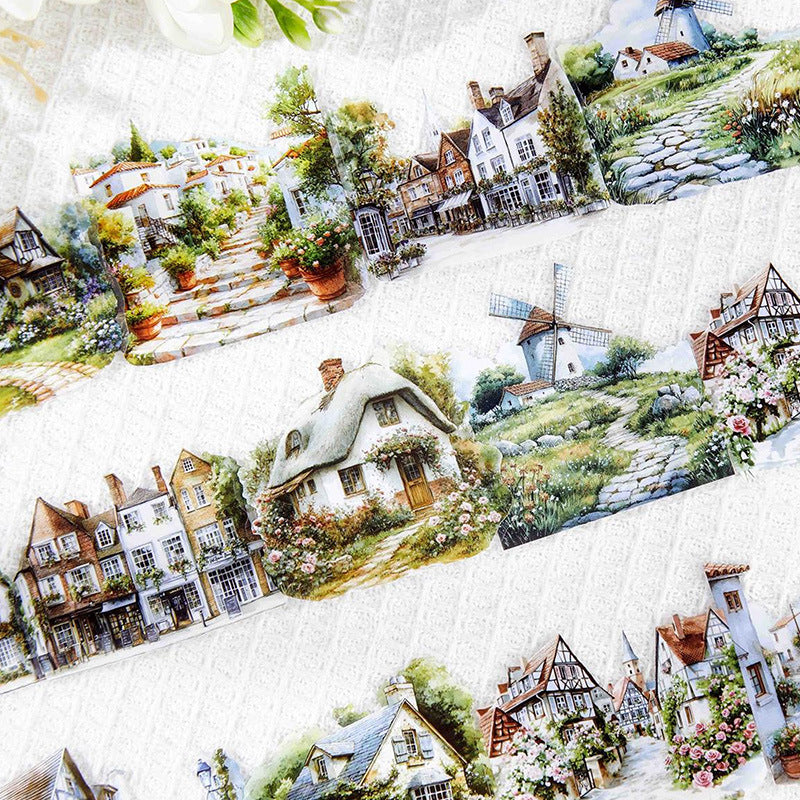 0622 Small town scenery PET Sticker -15Pcs each pack