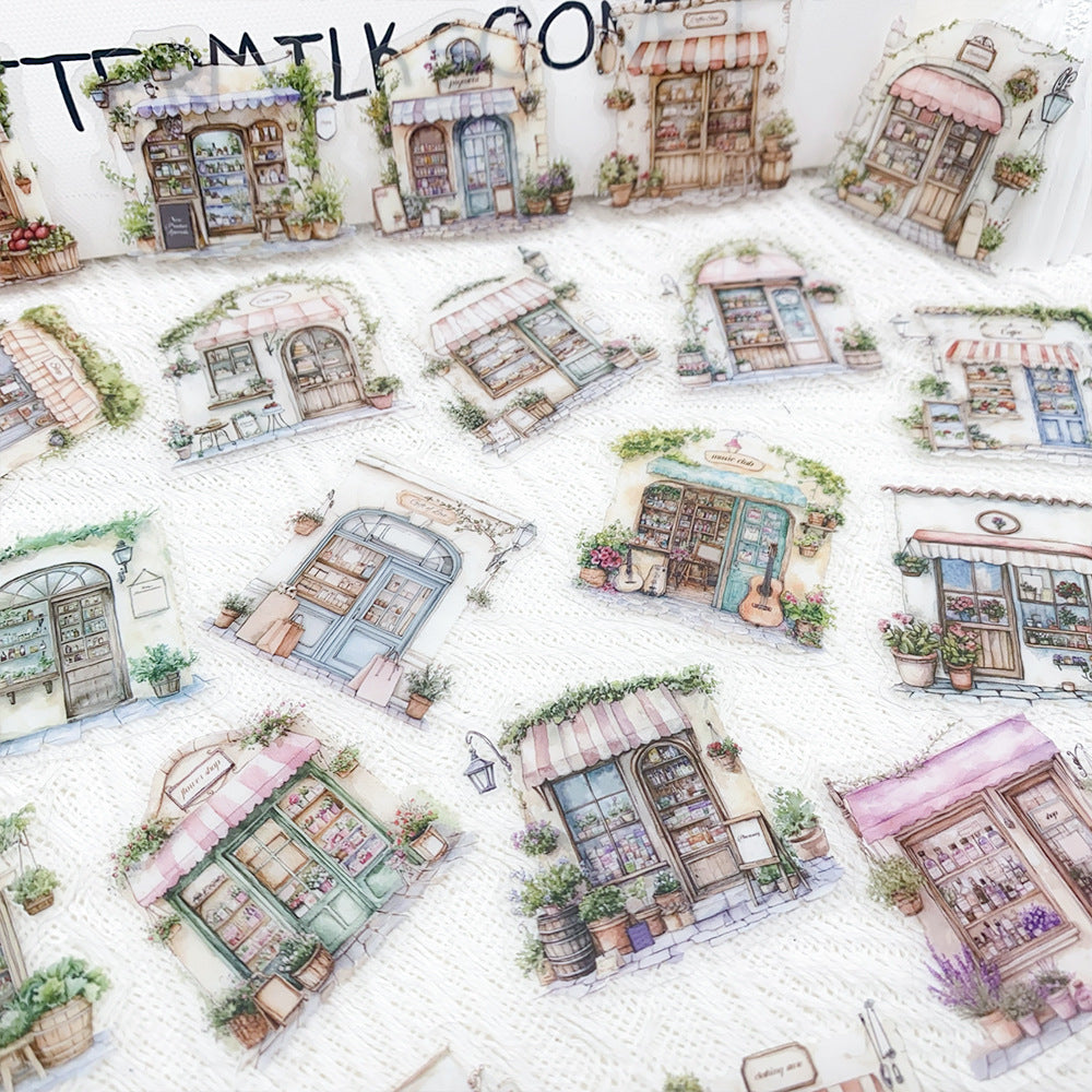 0723 50 Watercolor flower room PET Stickers