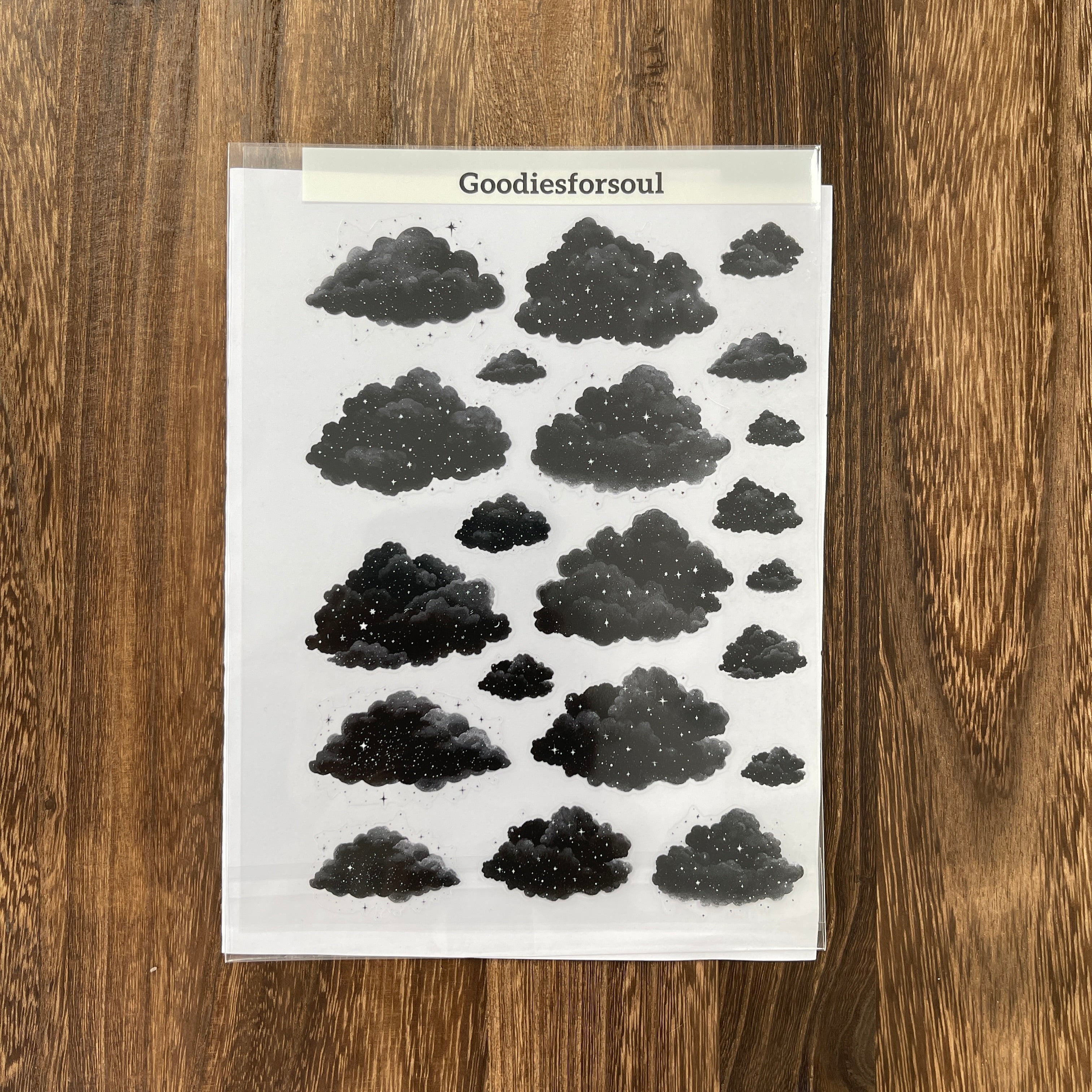 A5 black cloud PET sticker 1pc