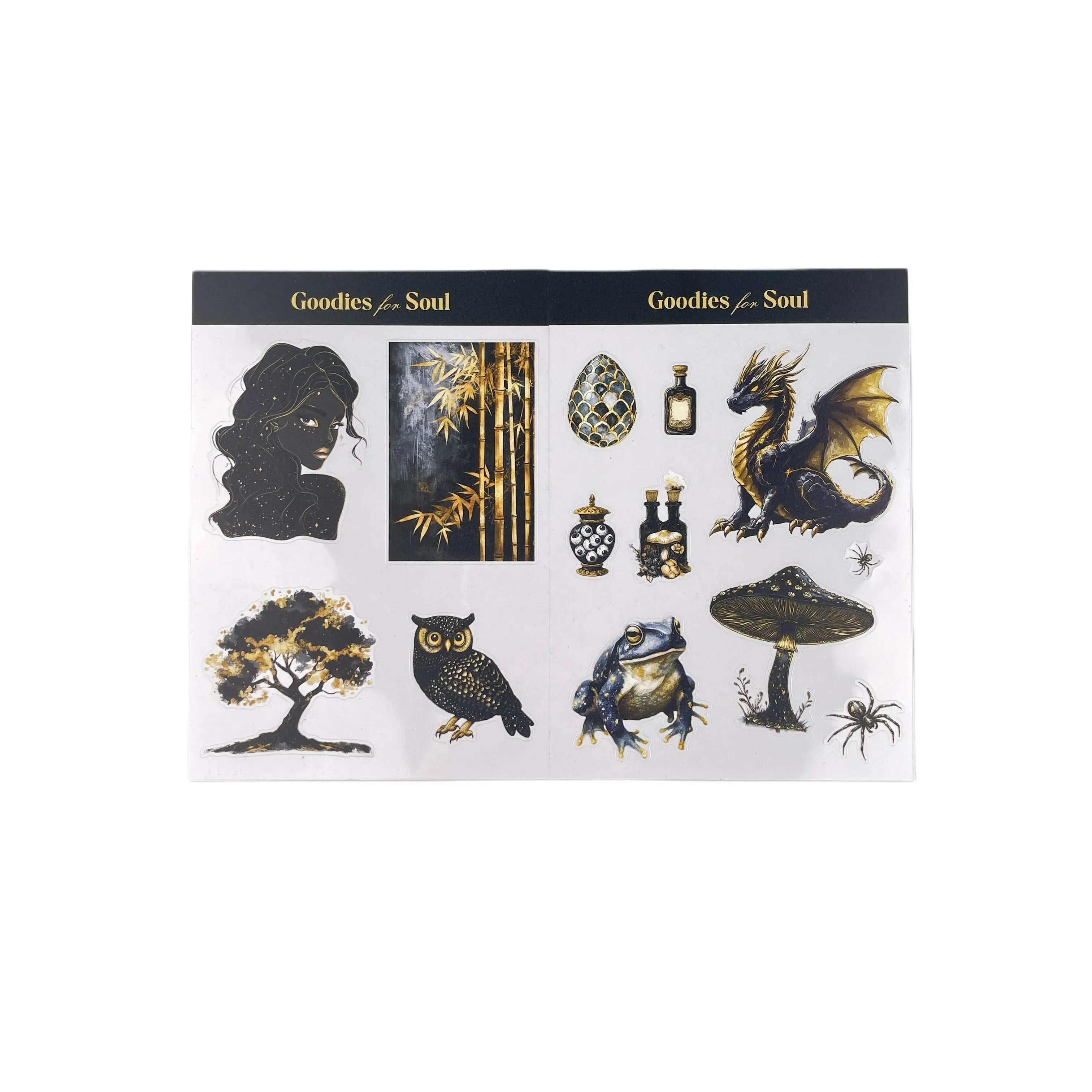 S-510- Black and gold sticker 2 pcs 1 pack