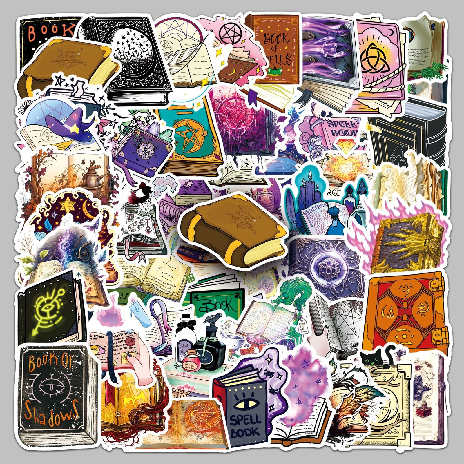 50 Gothic Magic Book Stickers solid with white border
