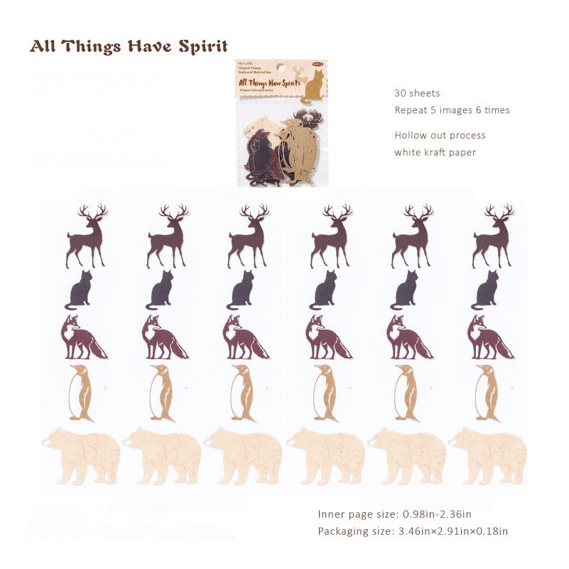 Winter collection die cut Solid paper -30Pcs each pack