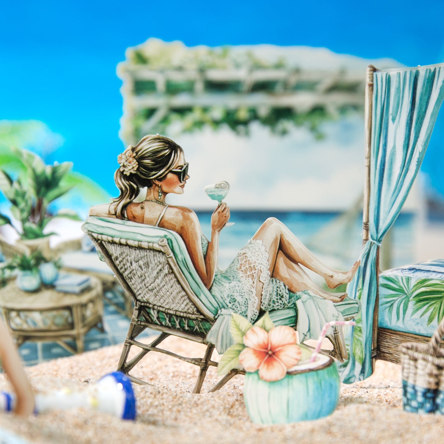 0709 Summer cardstock sticker -20Pcs each pack