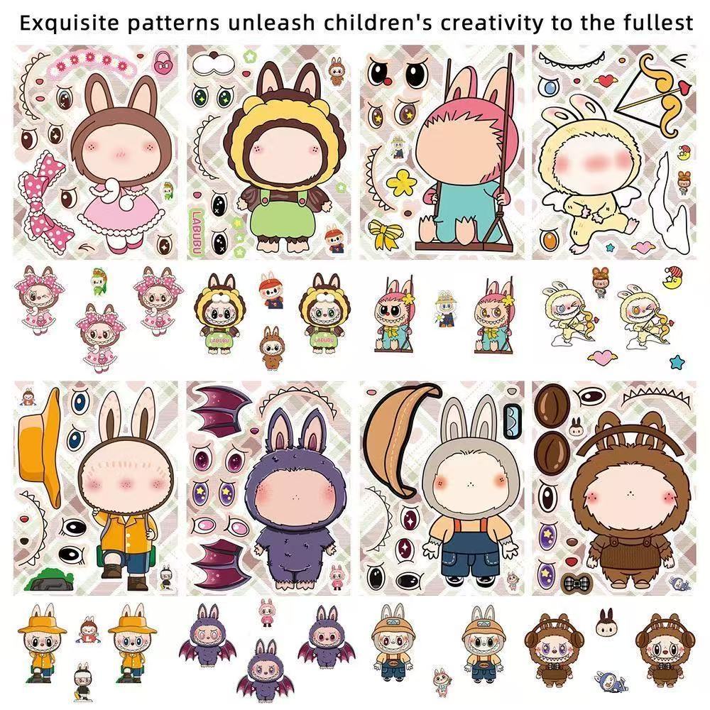 0908 labubu dress up stickers 8pcs 1pack