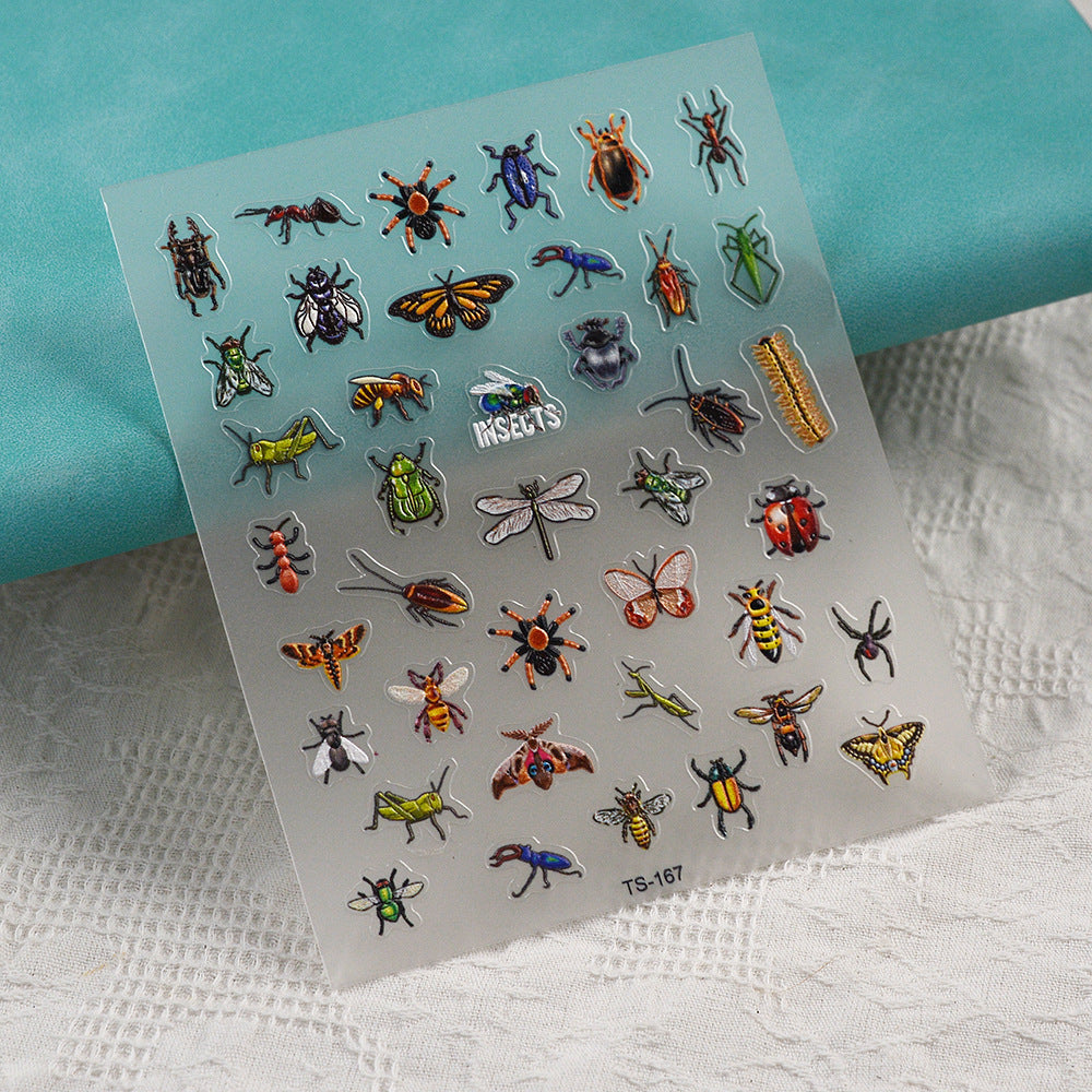 M322- Insect Pictorial Embossed Mini sticker 1 Pcs