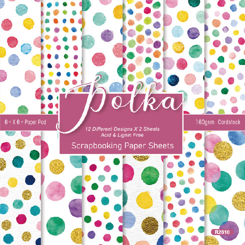 Polka Background Paper R2610 -24Pcs each pack