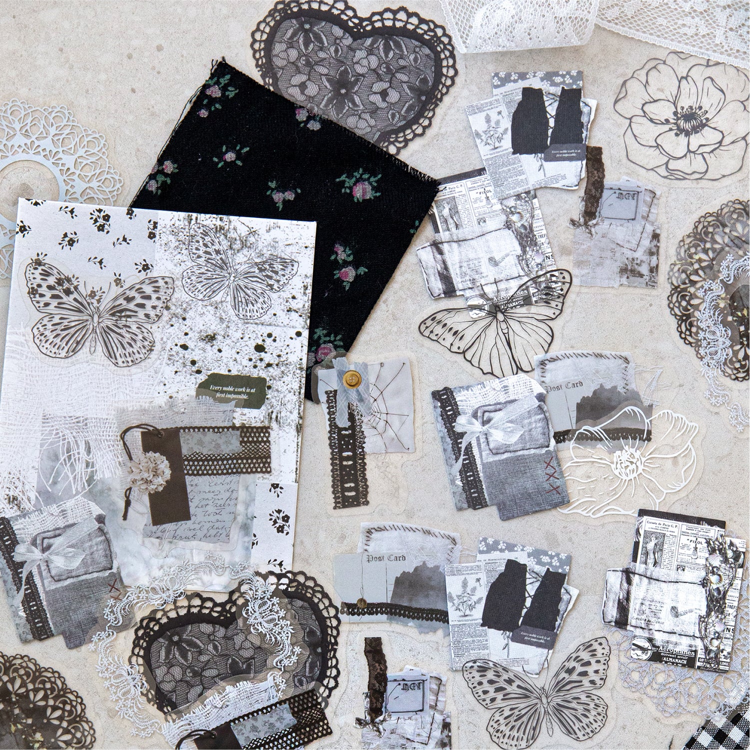 0719 Collage PET & Solid sticker -30Pcs each pack