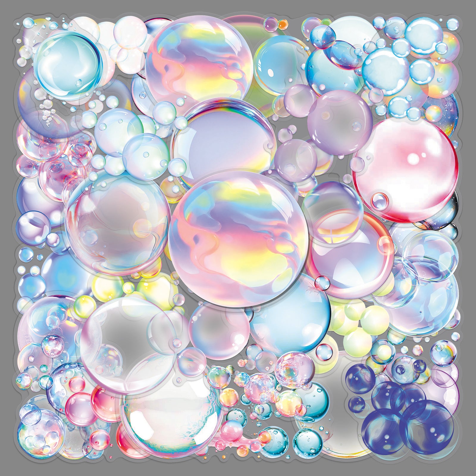 50 Colorful bubble PET Sticker