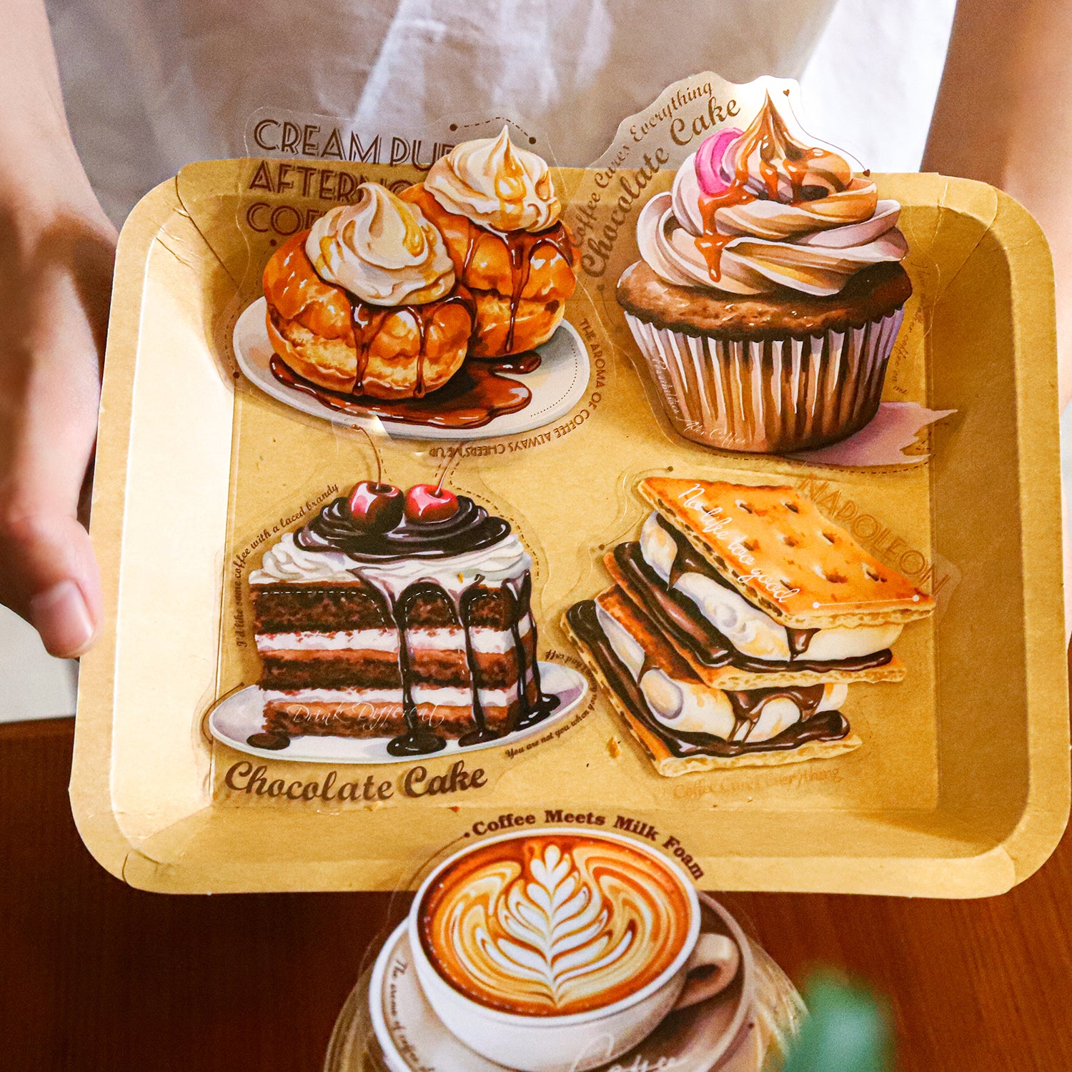 0405 Full cup of coffee time Series PET Sticker -10Pcs each pack