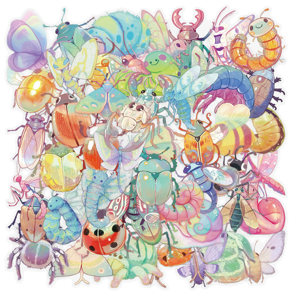 260519 50 Cute Cartoon Bugs PET Sticker