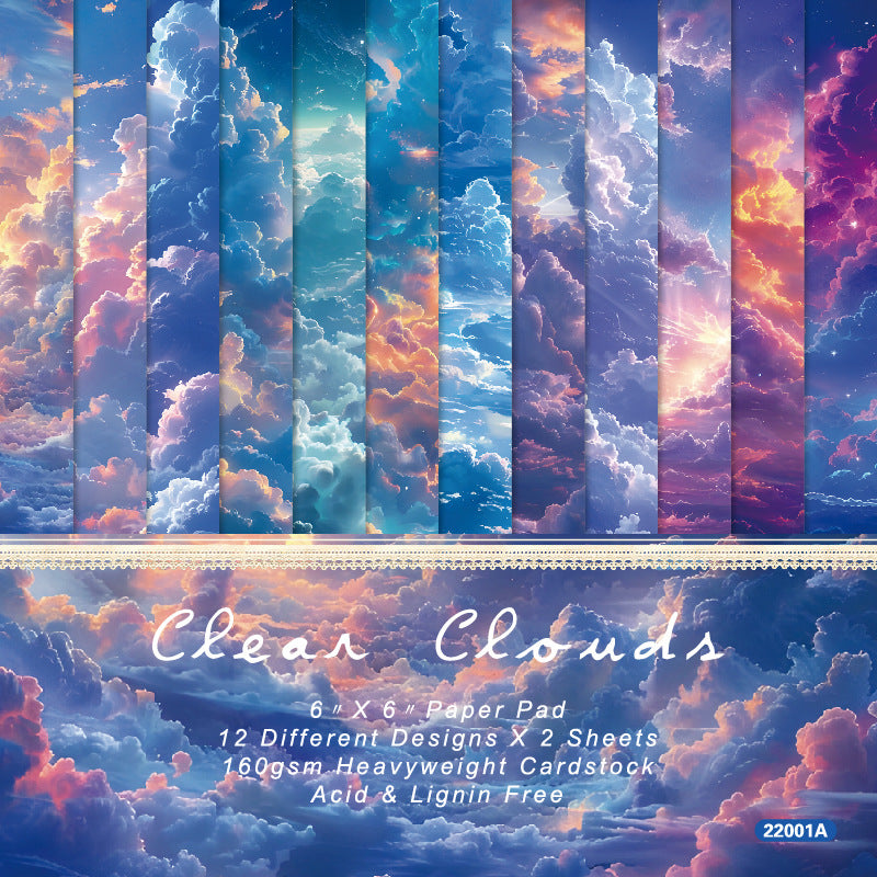 Clear clouds background paper 22001A -24Pcs each pack