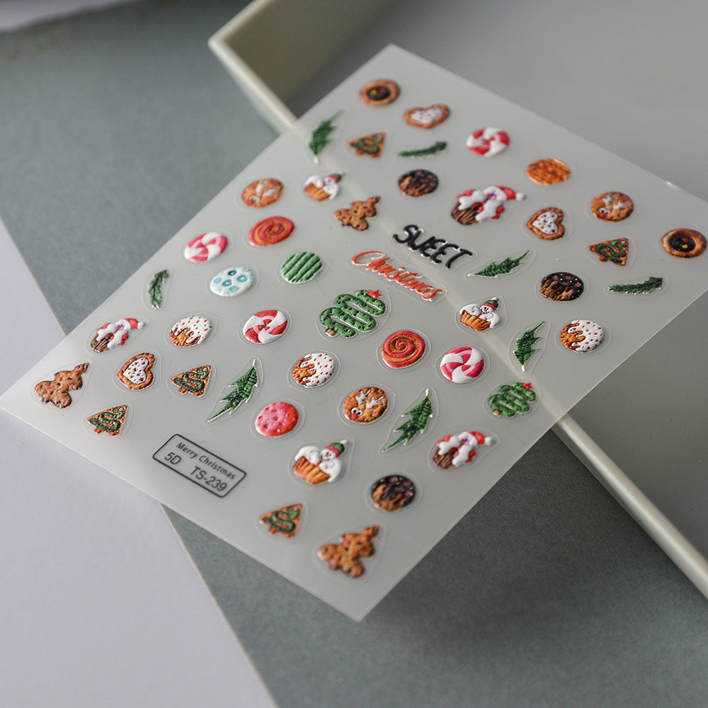 1011 M237- Christmas Embossed Mini sticker 1 Pcs