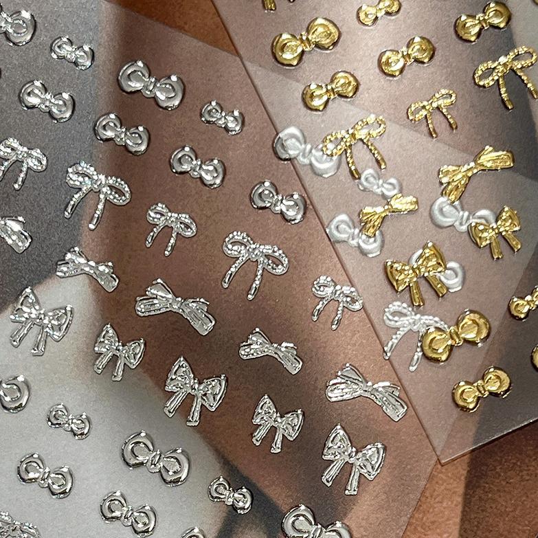 1015 M240- Bow Embossed Mini sticker 1 Pcs