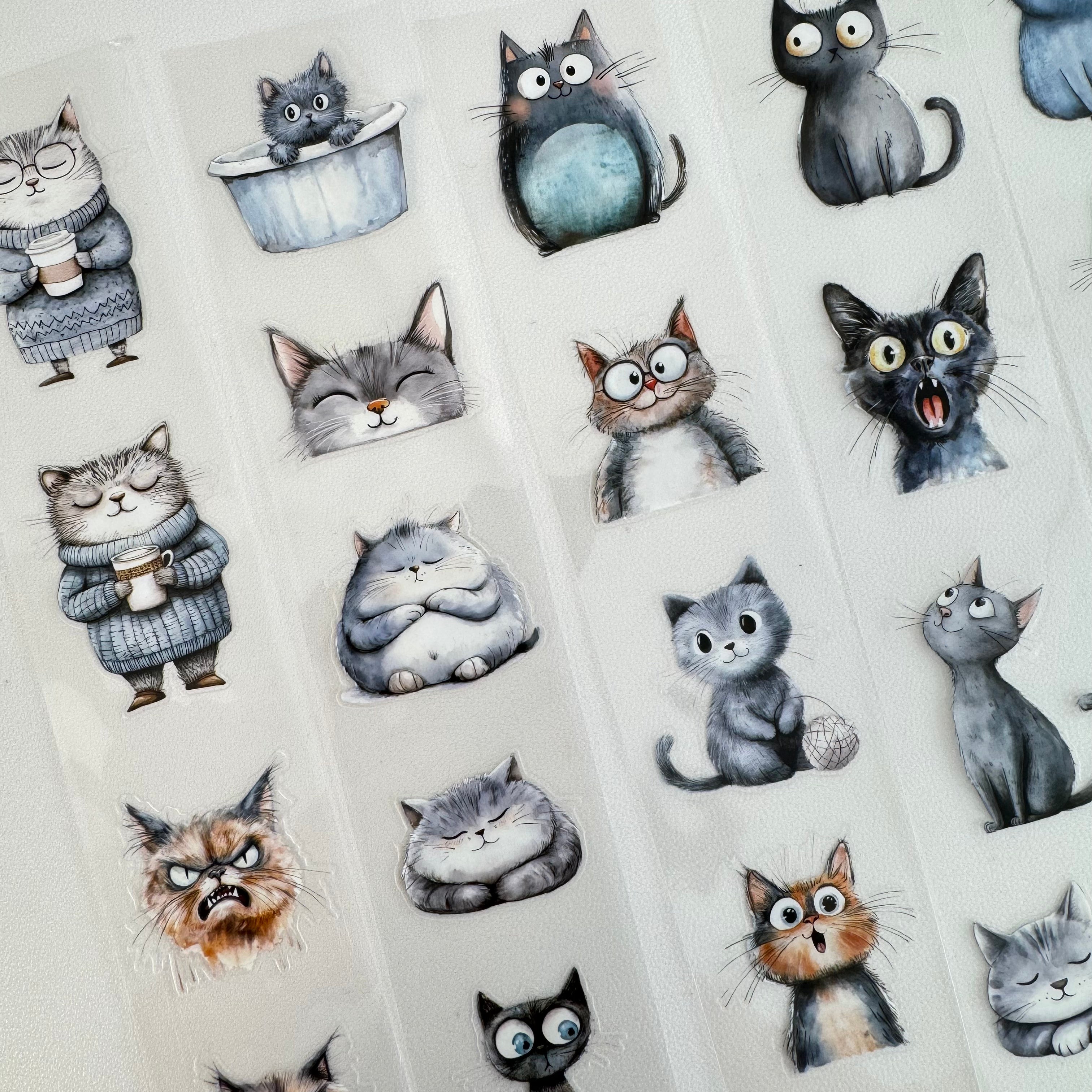 Emotional cat pre-cut PET tape 1 loop 5.5CM*2M