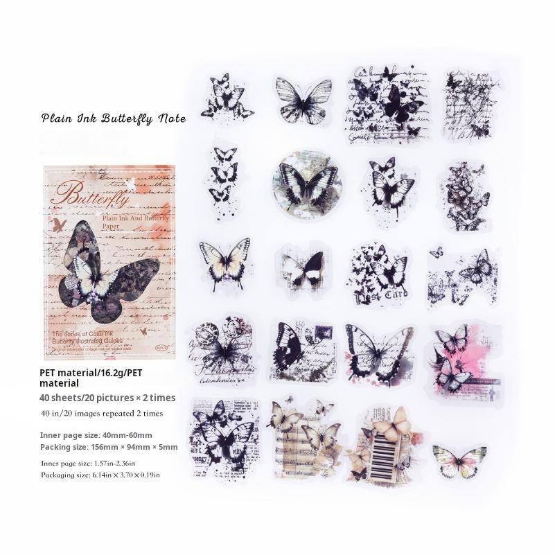 Butterfly PET sticker -40Pcs each pack