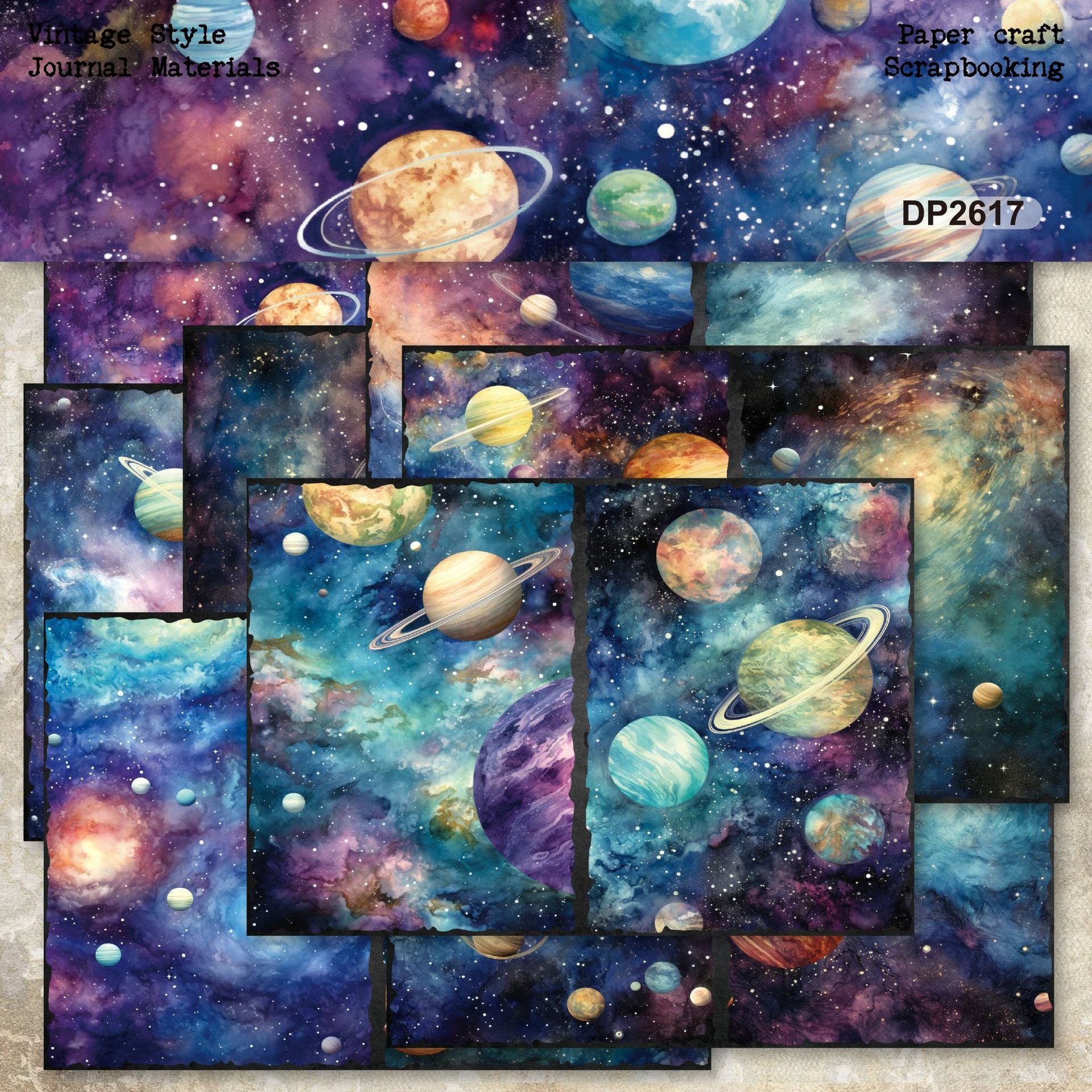 A5 Starry sky and Universe Background Paper -8Pcs each pack