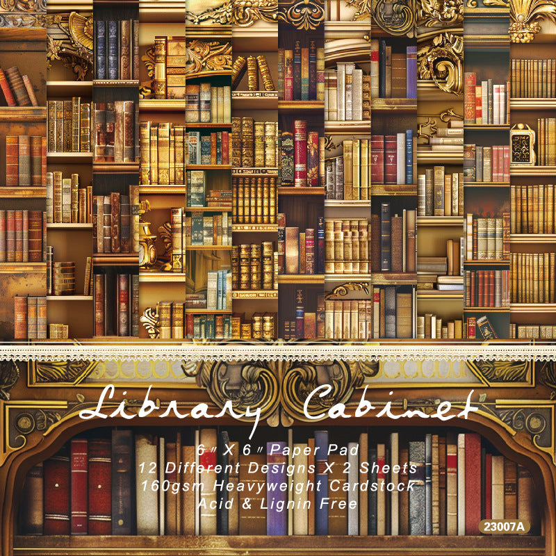 0516 Library cabinet background paper 23007A -24Pcs each pack