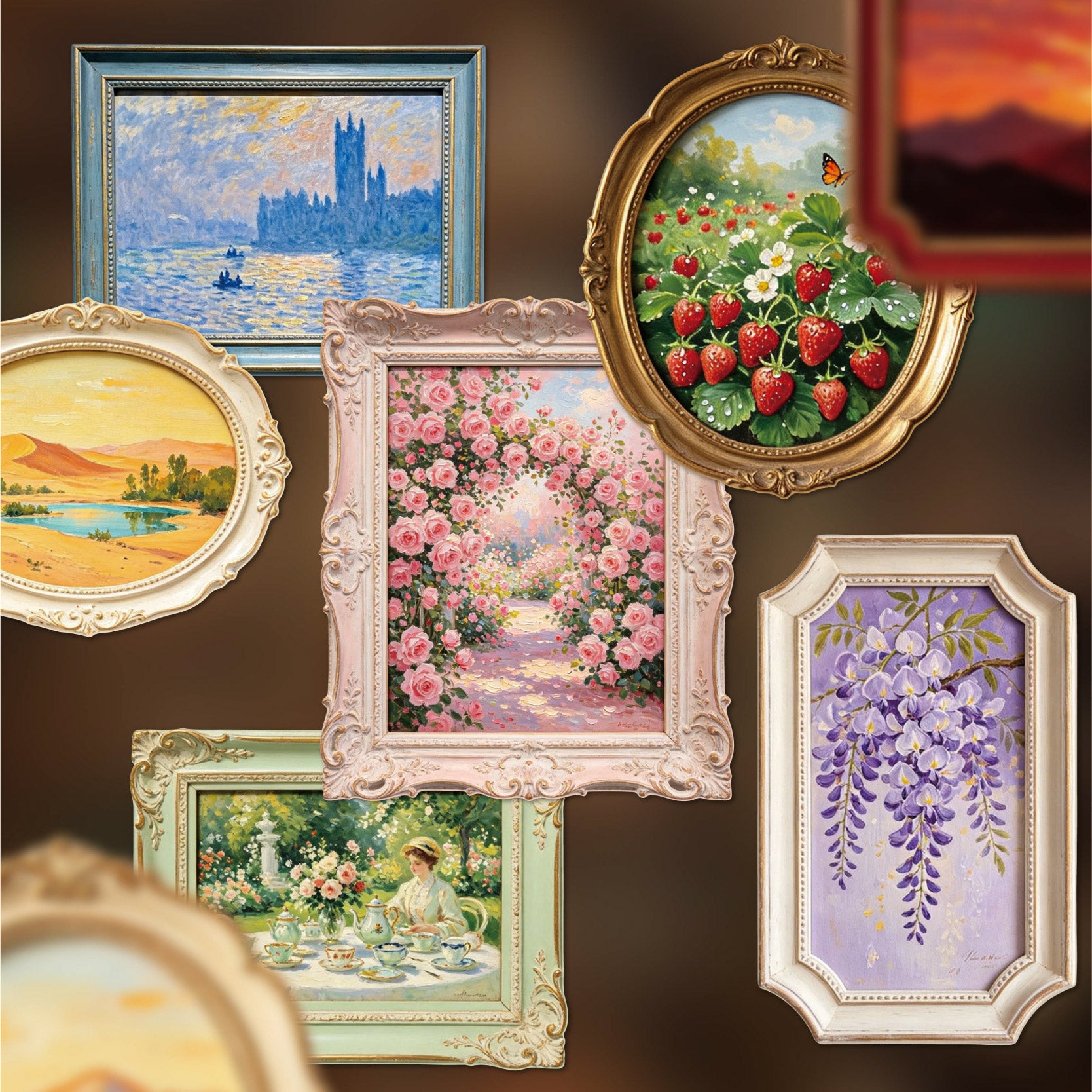 Vintage Time Gilded Art Box Cardstock Stickers -10Pcs each pack