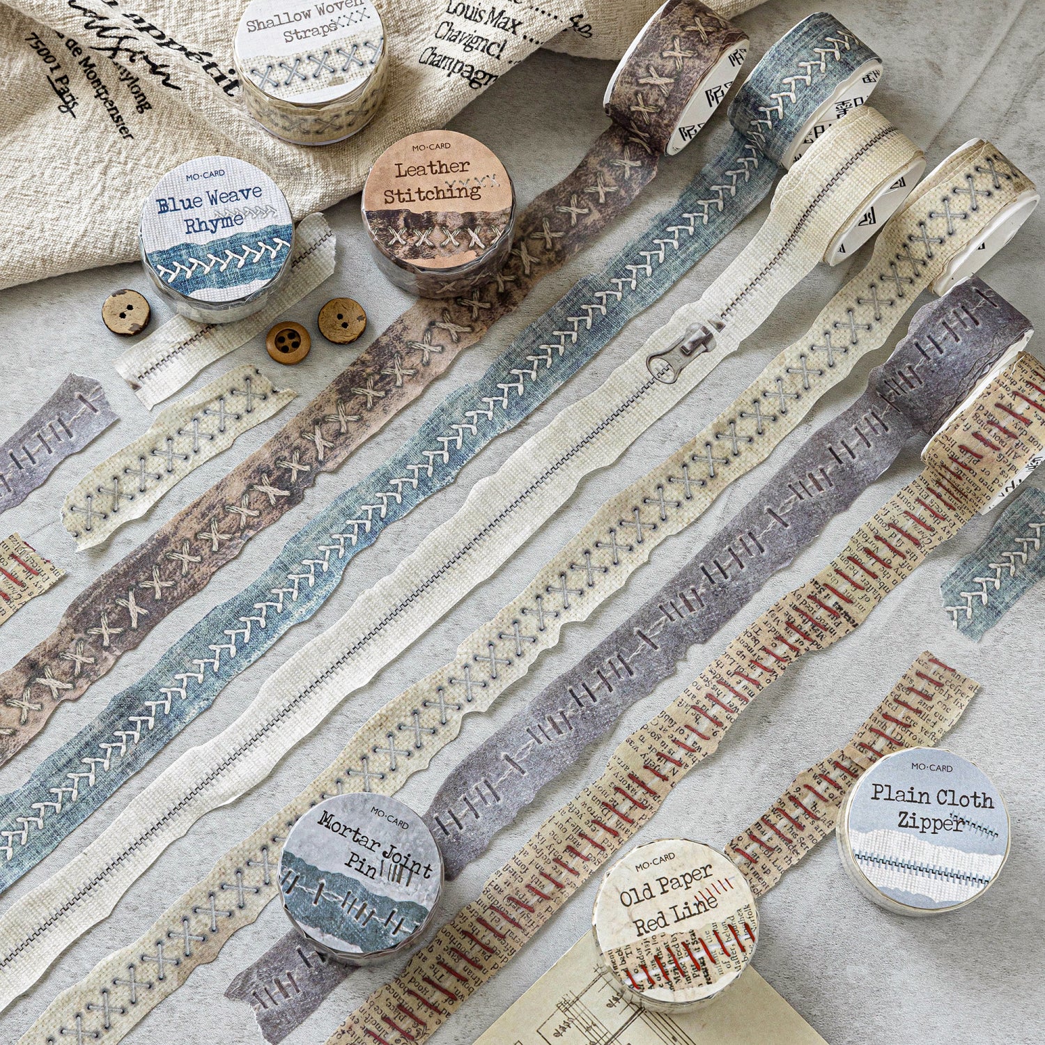 1025 Ripped edge sewing Washi tape -2cm*2m