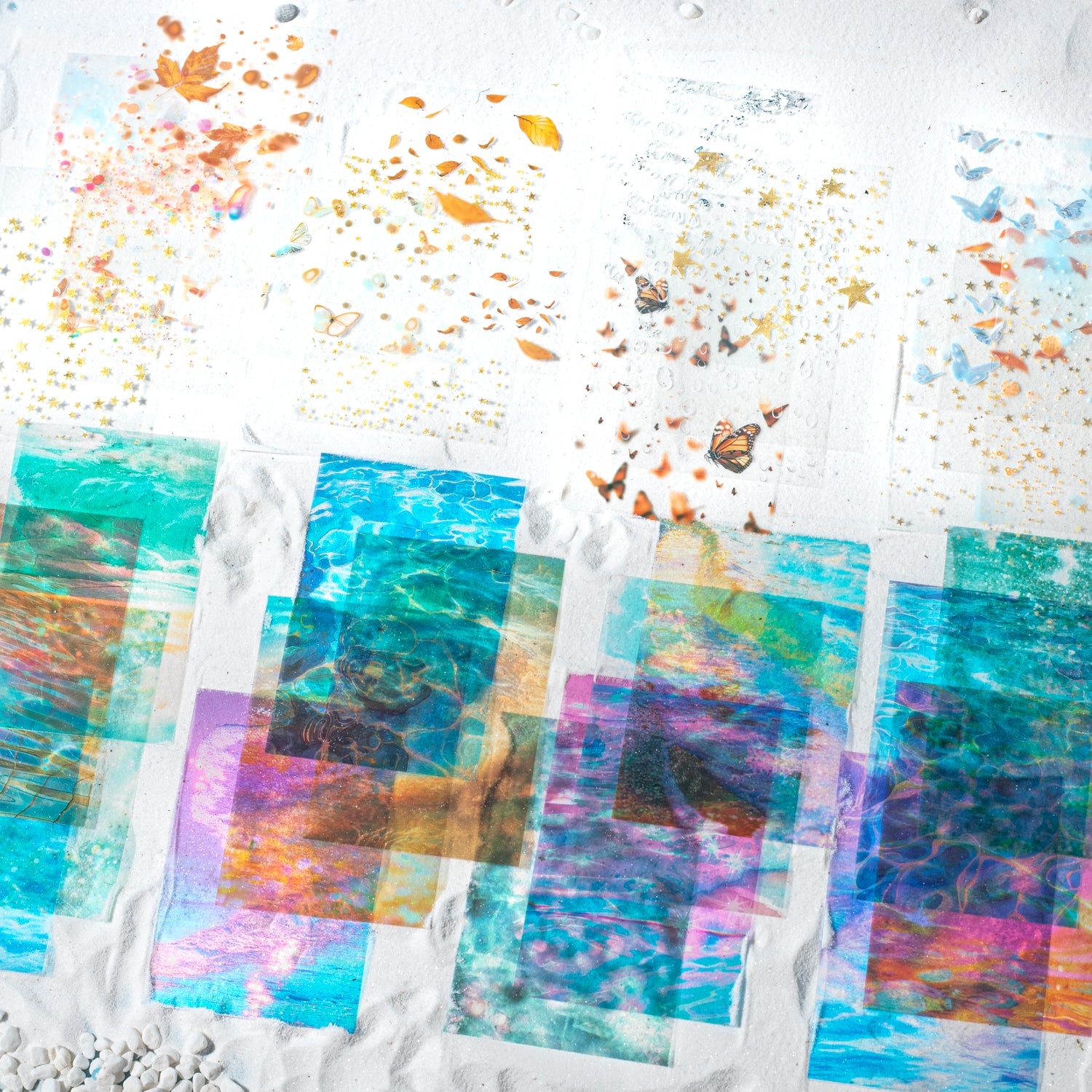 0617 Ocean Colors PET Sticker -10Pcs each pack